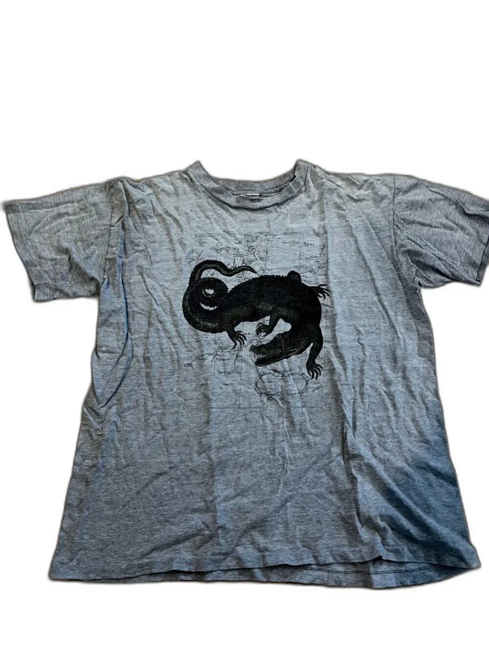 VTG Banana Republic Map & Crocodile Graphic Tee Single Stitch